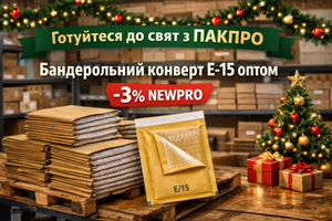 Бандерольний конверт E-15 оптом від гуртової бази упаковки ПАКПРО фото