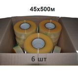 Скотч прозрачный 45х500м 6 рулонов PackPro 6-sko-05 фото
