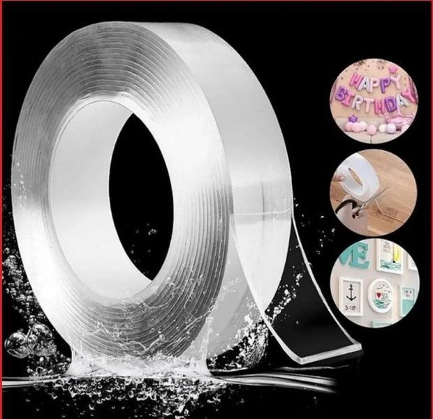 Багаторазова клейка стрічка Nano tape 1мм*3см*1м 9 рулонів PackPro 9-4458861 фото