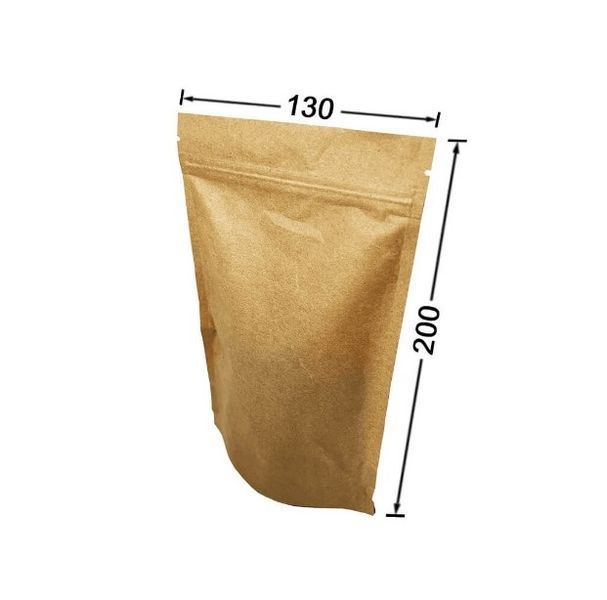 Пакет дой-пак (крафт + метал) 130х200х35 зіп 1000 шт PackPro 1000-000118218 фото