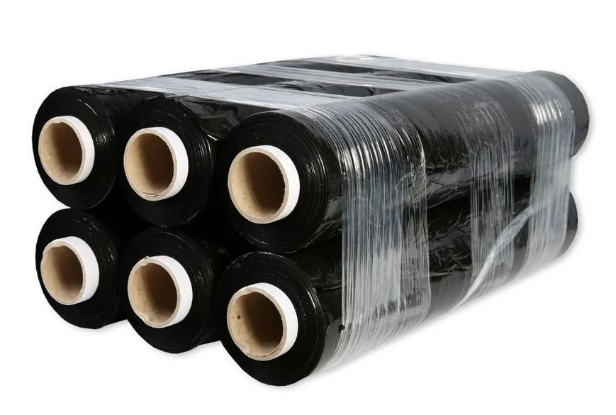 Стрейч плівка чорна 20 мкм &times; 500 мм &times; 1,7 кг / 230 м, 6 рулонів PackPro 6-str-04 фото